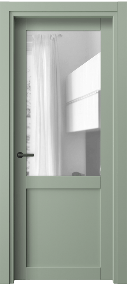 Межкомнатная дверь Neo 2122 ПЭТ светло-оливковый Прозрачное стекло, триплекс Цена 205690 AMD | Volhovec