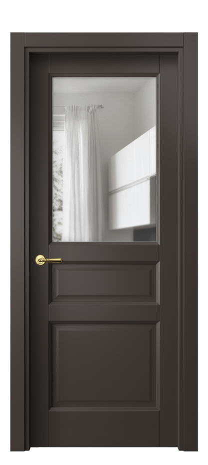 Межкомнатная дверь Галант 1432 Матовый антрацит Прозрачное стекло Цена 52399 ₽ | Volhovec