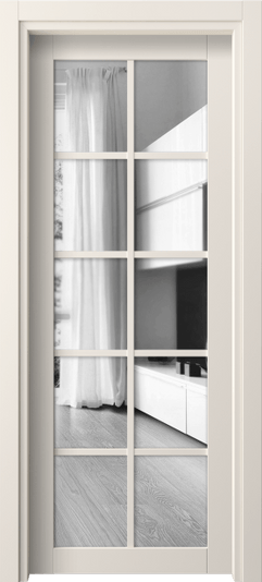 Дверь межкомнатная 2106 ПЭКБ ДВ ЗЕР. Цвет ПЭТ кремово-белый. Материал ПЭТ. Коллекция Neo. Картинка.