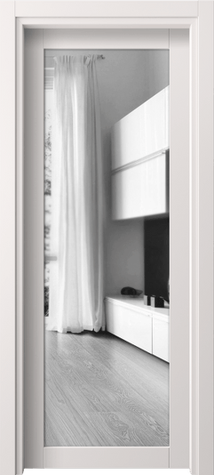 Дверь межкомнатная 2102 ПЭКС ДВ ЗЕР. Цвет ПЭТ кремово-серый. Материал ПЭТ. Коллекция Neo. Картинка.