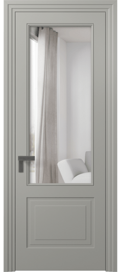 Дверь межкомнатная 8352 МНСР Двустороннее зеркало. Цвет Матовый нейтральный серый. Материал Гладкая эмаль. Коллекция Rocca. Картинка.