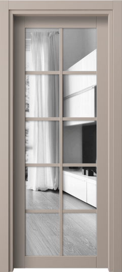 Дверь межкомнатная 2106 ПЭСК ДВ ЗЕР. Цвет ПЭТ серо-коричневый . Материал ПЭТ. Коллекция Neo. Картинка.