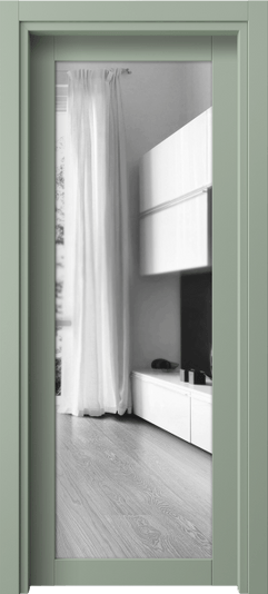 Дверь межкомнатная 2102 ПЭСО ДВ ЗЕР. Цвет ПЭТ светло-оливковый. Материал ПЭТ. Коллекция Neo. Картинка.