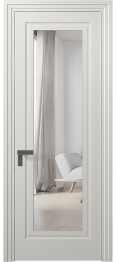 Дверь межкомнатная 8303 МСР ЗЕРКАЛО. Цвет Матовый серый. Материал Гладкая эмаль. Коллекция Рокка. Картинка.