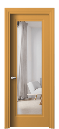 Дверь межкомнатная 8503 Пастельно-жёлтый RAL 1034 ЗЕР. Цвет RAL Пастельно-жёлтый RAL 1034. Материал Гладкая эмаль. Коллекция Эссе. Картинка.