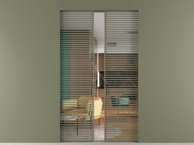 Алюминевая перегородка АЛПР 040.07 МОТ Crystalvision. Цвет Алюминий оливковый тёмный. Материал Алюминий в эмали. Коллекция Перегородка Формато скрытый пенал 2 створки. Картинка.