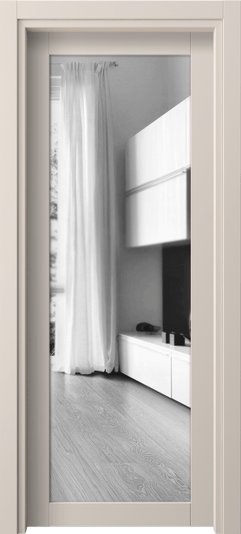 Дверь межкомнатная 2102 ПЭПБ ДВ ЗЕР. Цвет ПЭТ пудровый бежевый. Материал ПЭТ. Коллекция Neo. Картинка.