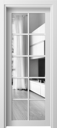 Дверь межкомнатная 2106 БШ ДВ ЗЕР. Цвет Белый шёлк. Материал Ciplex ламинатин. Коллекция Neo. Картинка.