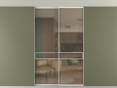 Перегородка Формато внутри проёма скрытое крепление в потолок 2 створки