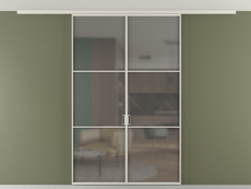 Перегородка Формато вдоль стены на потолок 2 створки