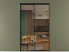 Перегородка Formato внутри проёма 2 створки