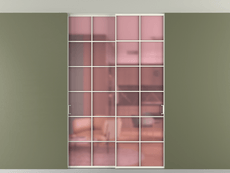 Перегородка Formato внутри проёма скрытое крепление в потолок 2 створки