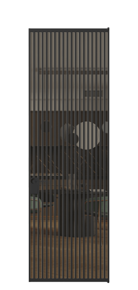 Дверь межкомнатная АЛПЛ040.07 Бронза триплекс ЧЕР. Цвет Алюминий Черный. Материал Алюминий. Коллекция Formato. Картинка.